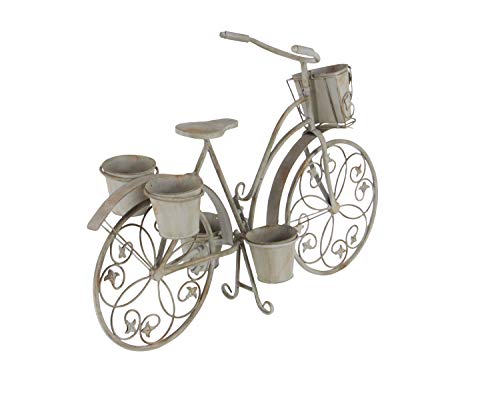 Deco 79 Metal Bike Indoor Outdoor 3 Tier Plantstand, 36" X 12" X 26", Silver #TOP3