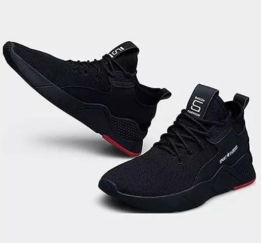 Image of Lightweight Breathable Sneakers for Men - All-Day ComfortSF Black