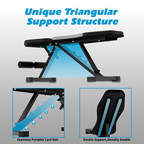 Sincmill Weight Bench Adjustable Workout Bench For Home Exercise Bench Gym Bench, Strength Training. Foldable Incline Decline Lifting.silver Grey #TOP3