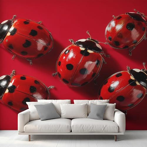 Papier peint coccinelle intissé pour masquer les défauts du mur - 2