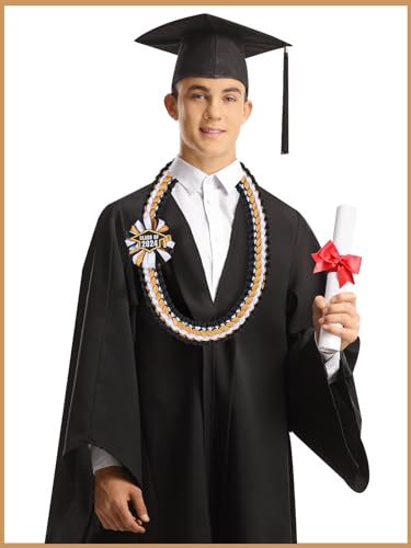 TFTAFAN Silk Graduation Leis Class of 2025 Graduation Ribbon Leis Graduation Necklace Braided Necklaces For High School College Graduation DIY Decors Party Supplies3