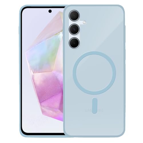Image of amazon basics Luxury Paper Thin Case Cover for Samsung Galaxy A35 5G | Matte Finish | Compatible with magsafe | (Blue, Samsung Galaxy A35 5G)