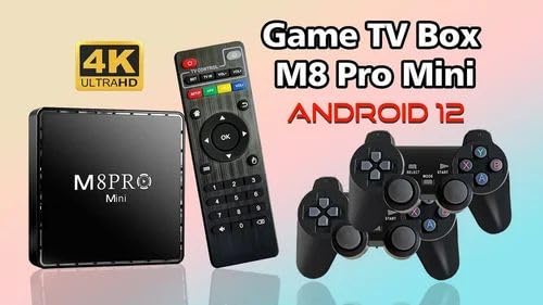 Elevea 𝟏𝟓 𝐘𝐞𝐚𝐫𝐬 𝐆𝐮𝐚𝐫𝐚𝐧𝐭𝐞𝐞 M8 Pro ni Game TV Box - Dual System Console with 10,000+ Retro Games, 4K Output, Wireless Controllers, Plug & Play 3