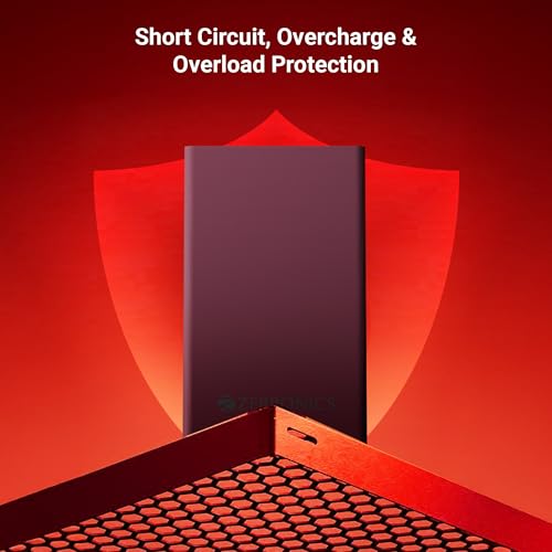 Image of ZEBRONICS EnergiTank 10MR1, Metal Power Bank, 10000 mAh, 22.5W Super Fast Charging PD 3.0 (PPS), Sleek & Stylish, Type C & USB Port, LED Indicator, for iPhone, Android, Tablets, Airpods (Raspberry)