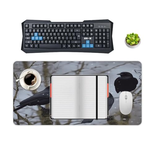 Black Crow Birds Desk Pad con base de goma grande miniatura 4
