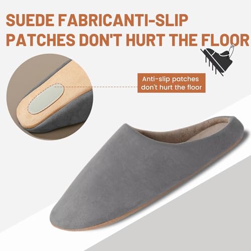 LBF Womens Fuzzy House Slippers All Season Non Slip Indoor Slip-On Breathable Lightweight Quiet Sole Cozy Soft Comfort for Home2