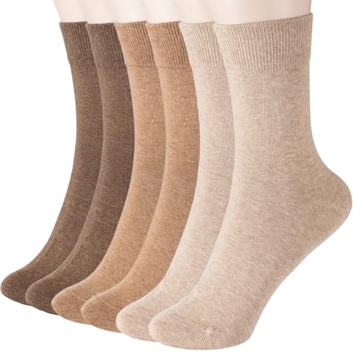 Image of Ndoobiy Womens Socks for Women Crew Ankle Long Cotton 6 Pairs