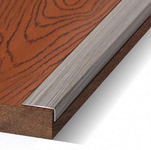 CukUJH Metal Transition Strip L Molding, Wood Grain Flooring Edge