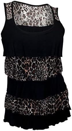 eVogues Plus Size Tiered Ruffle Tank Top