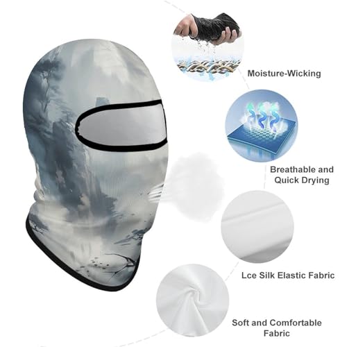 Balaclava mask para hombre ski mask para mujer estilo tradicional paisaje cubrebocas facial para ciclismo miniatura 3