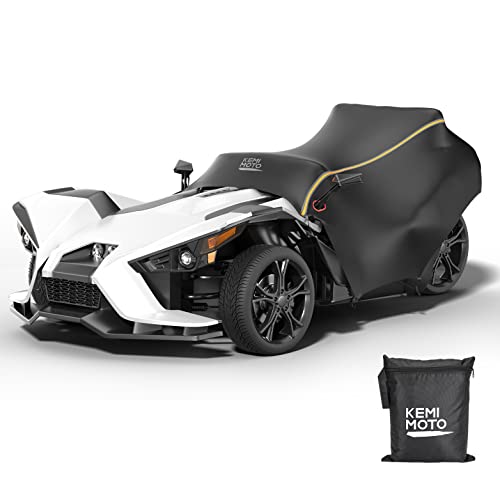 KEMIMOTO Half Cover Cockpit Cover Compatible with Polaris Slingshot 2015-2026 Fits Windshield Waterproof and Windproof All-Weather Protection with Reflective Strips for Slingshot Accessories