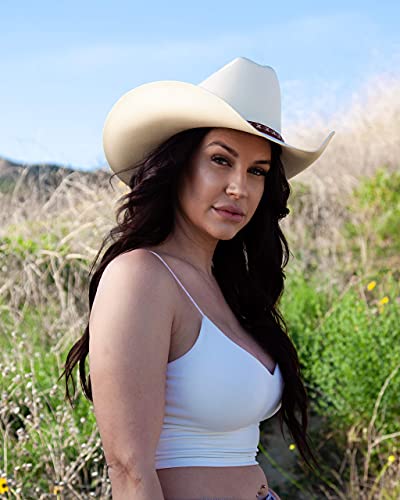 Queue Essentials Western Style Pinch Front Straw Canvas Cowboy Cowgirl Straw Hat (Canvas Sand, Sm) #TOP5