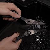 Linoroso Kitchen Scissor Heavy Duty with Magnetic Holder Ultra Sharp Utility Scissors Cooking Cutting Stainless Steel Food Shears for Meat Poultry Fish Chicken Pizza Vegetables Herbs BBQ Nuts - Black - Image 8