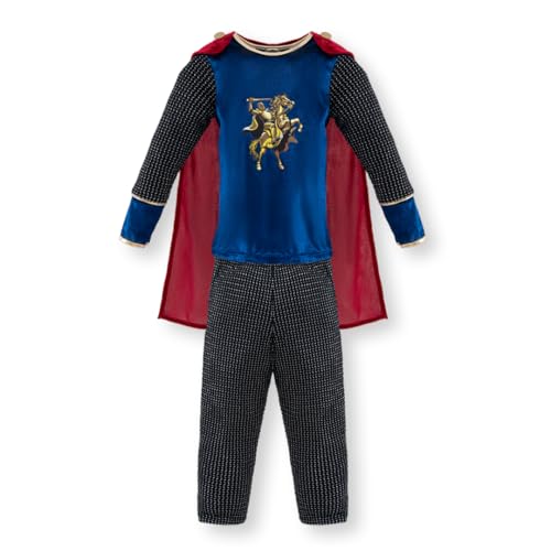 Liontouch - Costume de Chevalier avec Cape pour Garçons, 3–6 Ans | Chemise & Pantalon – Taille Unique | Tenue Médiévale avec Cotte de Mailles |...