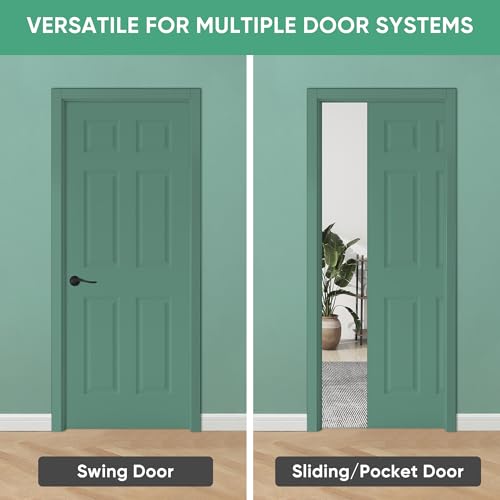Image of BARNSMITH 32x80 in Raised 6-Panel Textured White Primed Door Slab, Classic Style Paintable Hollow Core Interior Door Panel, for Pocket, Swing, Sliding Door, No Pre-Drilling, Durable and Lightweight