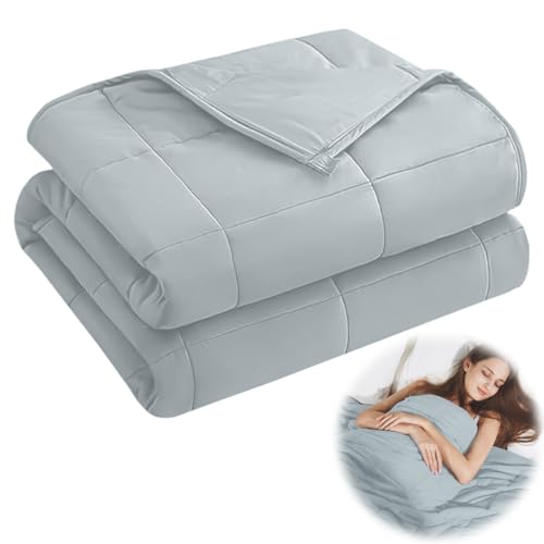HASTHIP Weighted Blanket for Sleeping 15lbs Sleeping Weight Blanket for Adults Woolen Polyester Quilted Blanket Relieves Anxiety Stress 59.84x79.92