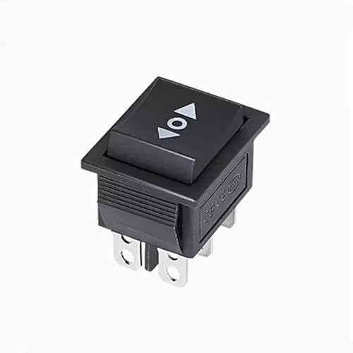 IDGTTLDF 1PCS KCD4 25x31mm Black Rocker Switch 6Pin Double Reset Switch 16A 250V 25A 125V Automatic Reset Switch