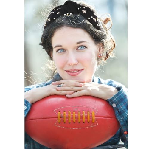 CIEHER Baseball Knotted Headband for Women Crystal Baseball Headband Fun Sports Team Game Day Twisted Knot Hairband Spring Summer Baseball Hair Accessories for Baseball Fans Black Football Headband