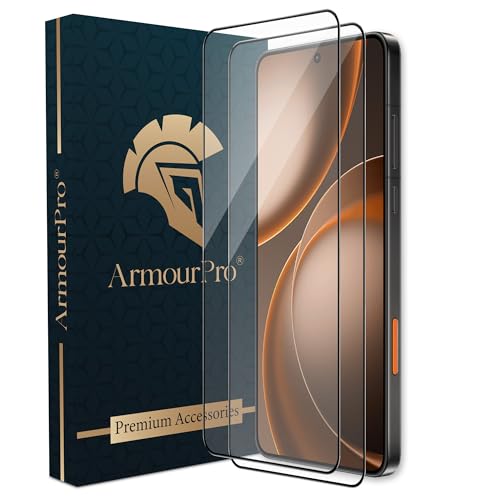 Image of ArmourPro Tempered Glass for Oppo Find X9 Ultra - 9H Anti Scratch Screen Protector, Edge to Edge Coverage, HD Clarity, Smooth Touch, Case Friendly | Black, Pack of 2