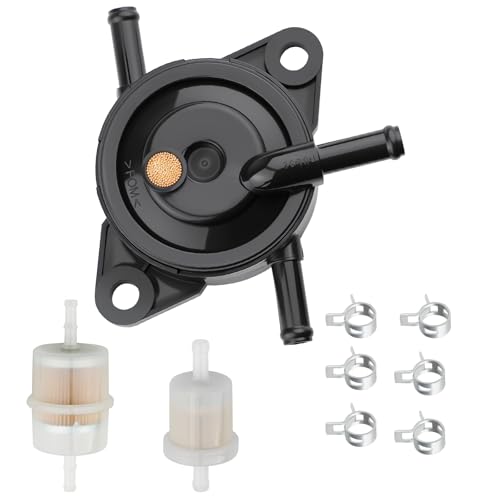 Ferilter Fuel Pump for Kawasaki 18-24HP FR691V FR651V FR730V FR541V FR600V FS600V FS481V FS541V FS651V FS691V FS730V 18HP 21.5HP 22HP 23HP 24HP Engine Fuel Filter Fuel Pump Clamps Kit