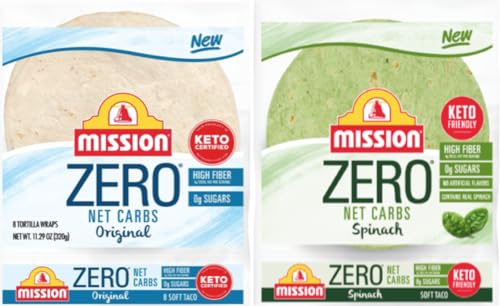 Mission Zero Net Carb 8” Soft Taco Variety Pack - Flour and Spinach - 2 Packs