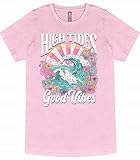 Simply Southern High Tides Good Vibes Relaxed-Fit Short Sleeve Women's T-Shirt (Large) Washed Pink