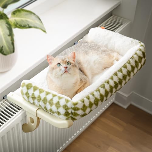 MEWOOFUN Katzen Hängematte Fenster Katzenbett Fensterbank für Katzen - 50x36cm Katzenbett für Heizung Katzen Hängematte mit mit weichem Bett...