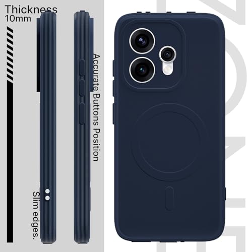 Image of Outlouders Back Cover for Oppo Reno 15 5G Soft Matte Silicone Cover with Slim Fit | Mag-Safe Logo (Not Mag-Safe Compatible) | Shockproof | Camera Protection Bumper Case (Blue)
