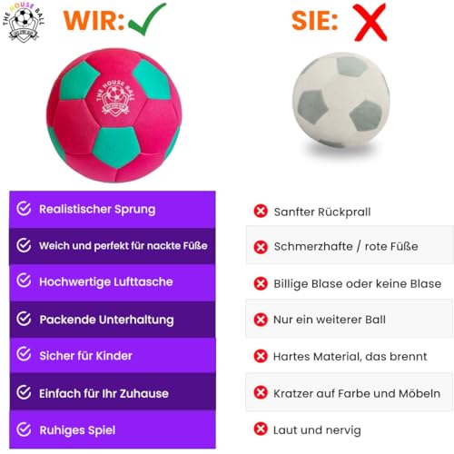 Safe Sport Gear - Der House Ball – Originaler Weicher Softball Fußball Größe 4, Perfekter Softball Kinder, Indoor Fußball für Kinder & Jugendliche, Lustiger, Hochwertiger - The House Ball