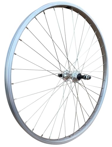 Baldy's Screw On Freewheel 26" Silver Alloy Rear Mountain Bike Sealed Bearing Wheel