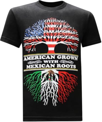 NGIRJKKLL American Grown Mexican Roots Funny T-Tshirts Camisetas y Tops(Large)
