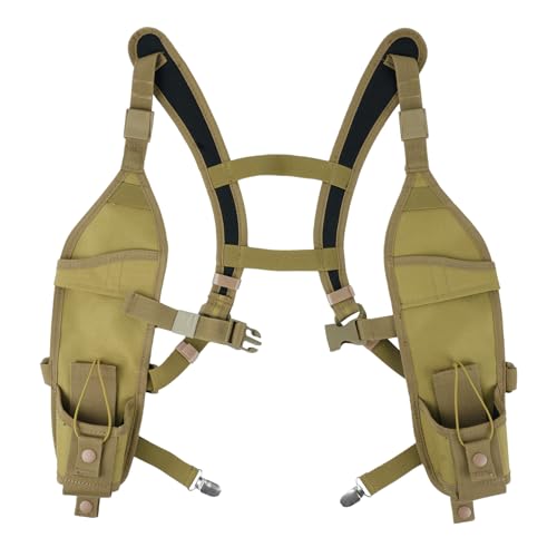 KUNN Coldre de rádio com fivela no peito, arnês de rádio de ombro duplo, suporte para walkie-talkie,