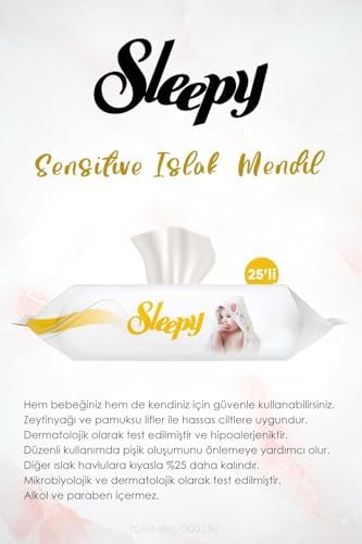 24 AL 22 ÖDE Sleepy Sensitive Islak Mendil 25'li ve 60'lı ROSIE - Görsel 2