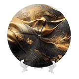 Buewutiry Orologi da parete a batteria, 25,4 cm, lussuosi orologi da parete silenziosi, moderni, silenziosi, per soggiorno, bagno, cucina, ufficio, decorazione decorativa con supporto