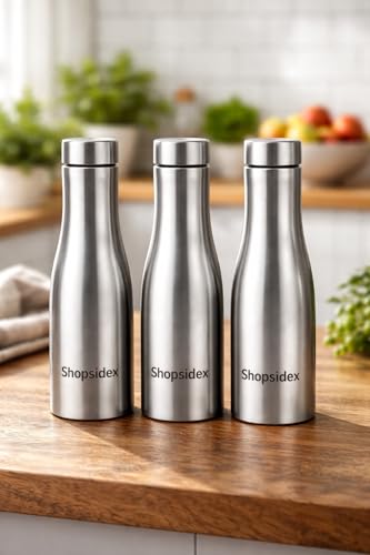 Image of Water Bottle Quality Hi-Rise combo pack 8 Stainless Steel Single Wall 1000ML, Fridge Water Bottle |BPA Free | single wall Leak-Proof, Best for School /Office /Home /College /running (Pack 8)