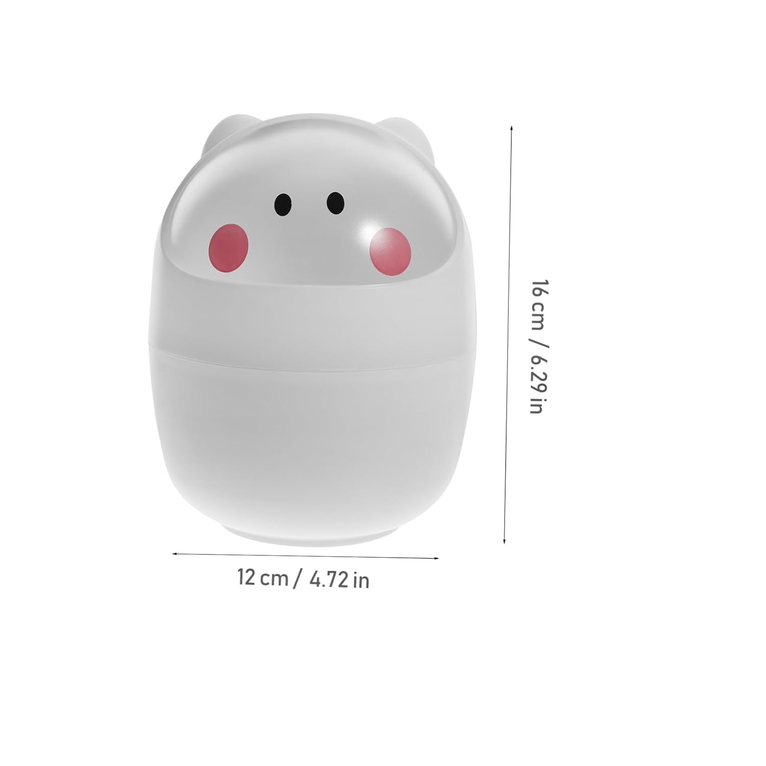 Cute Bear Desktop Trash Can Lid Compact Wear-Resistant Trash Accessory for Home Office Kitchen Bathroom Use Garbage Bin for Everyday Waste Disposal