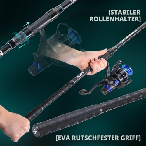 Sougayilang Karpfen Rute und Rolle Combo, 3-Abschnitt High - Qualität Carbon Angelrute und Karpfen Reel Angelset mit Angelschnur Haken Rigs – Bild 3