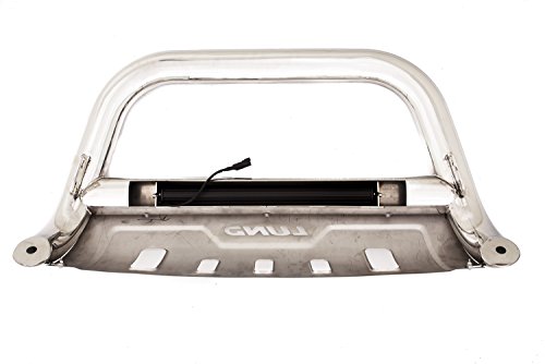 Image of Lund 47021211 Bull Bar with Integrated LED Light Bar, Polished Stainless Steel for 2007-2018 Jeep Wrangler JK