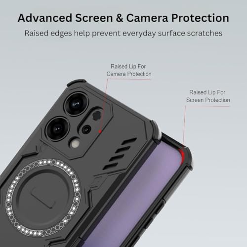 Image of Back Cover Case for Oppo Reno 14 5G | 360 Protection Mobile Phone Case Mag-Safe | Camera Protection | Oppo Reno 14 5G Back Cover | Oppo Reno14 5+G - Black TPU+PC