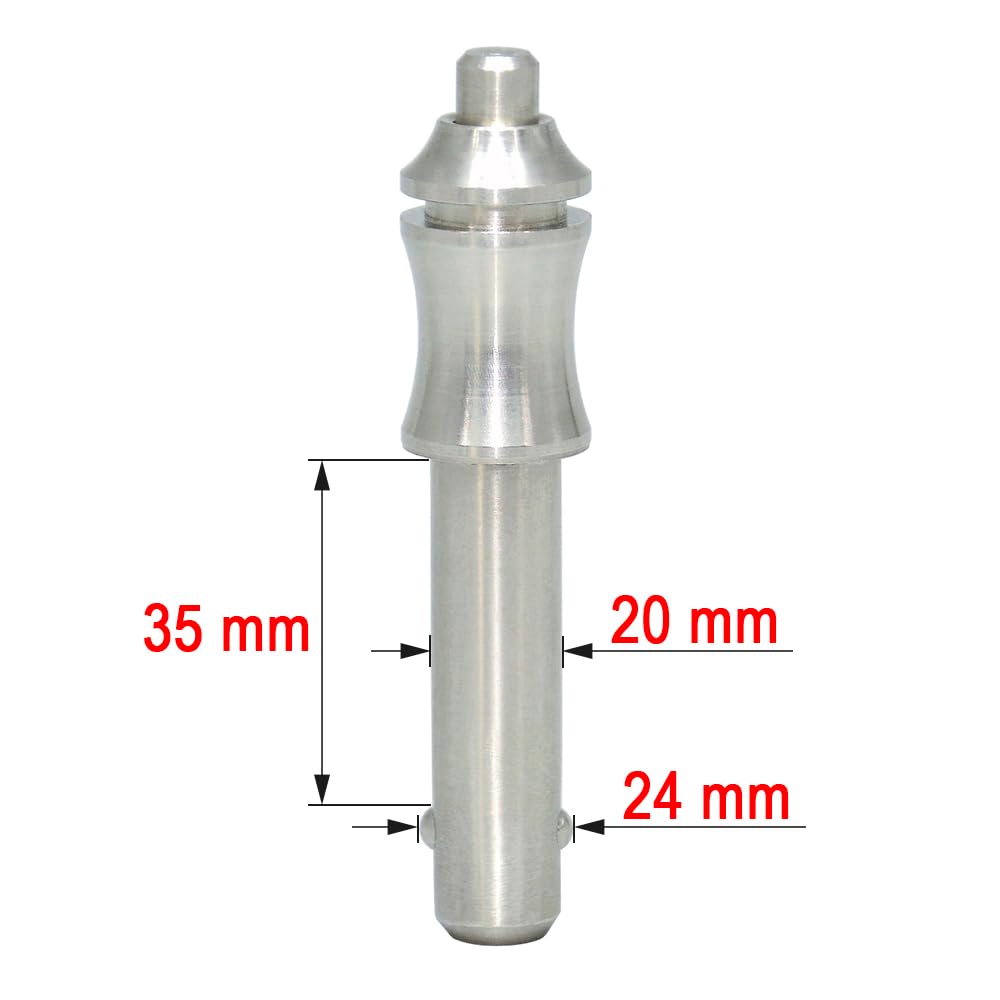 AUZHU- PLG- Metric- Marine Grade Stainless Steel Ball Lock pins Quick Release pin with Button Locating pins Spring pins Indexing pins Positioning pins Safety pins Dowels Size: M20 mm - L35 mm