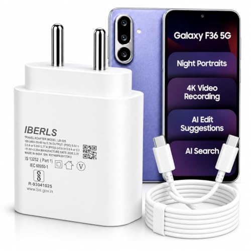 Image of 25W Pd 3A Type-C Super Fast Charging Adapter with 1M Type C Cable for Galaxy F36 /F70e /F07 /F17 /F06 /F56 /F16 /F15 /F05 /F55 /F13 /Tablet /Galaxy Watch- Charge Your Device with 25 Watt USB C Fast Charger