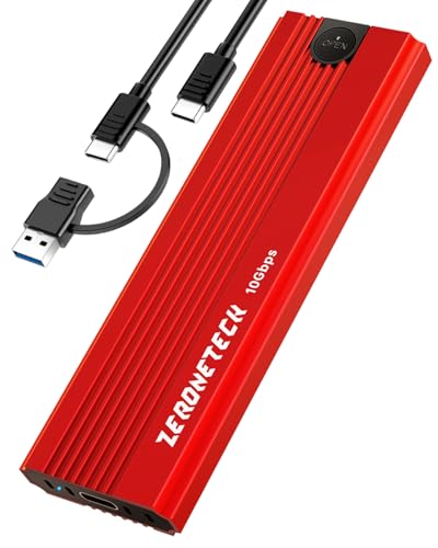 Caja externa SSD M.2 NVMe SATA USB 3.2 Gen 2 roja miniatura 1