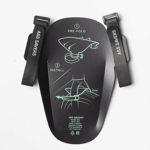 Ass Savers Mudder Mini - Black, Bicycle Mudguard For Face & Headset Protection, Easy & Secure Fit With Anti-Slip Straps, Fits All Cross & Gravel Forks, For Tire Widths 32-55Mm, Small & Lightweight #TOP1