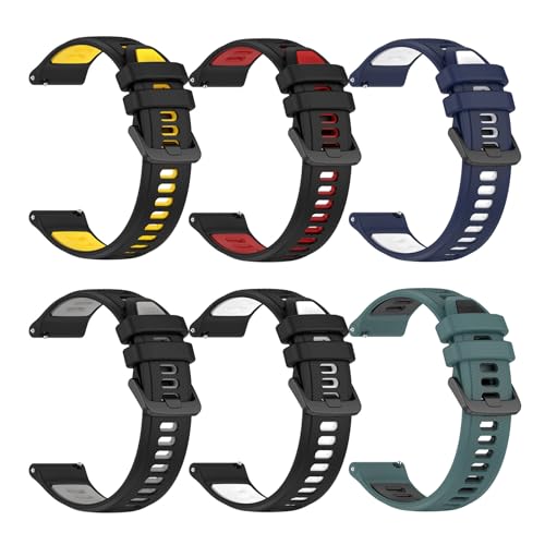aceyoon 6 Pack Correa para Huawei GT5 Pro /GT5 46 /GT4 46mm, Correa Reloj de Repuesto Deportiva 22mm de Silicona Suave para Samsung Galaxy Watch 3 45mm/Watch 46mm, para Amazfit GTR4/GTR3