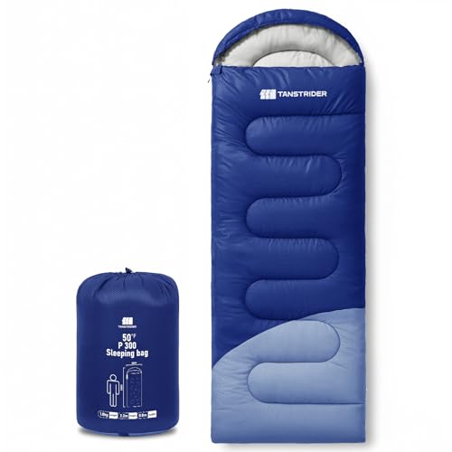 Bolsa de dormir para adultos y niños 3-4 temporadas, bolsa de dormir ligera impermeable y compacta para camping con saco de compresión miniatura 1