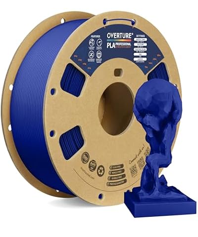 OVERTURE PLA Plus (PLA+) Filament 1.75mm, Stronger & More Durable, Professional Toughness 3D Printer Filament, 1kg (2.2lbs), Cardboard Spool, High Precision +/- 0.02mm (Dark Blue)