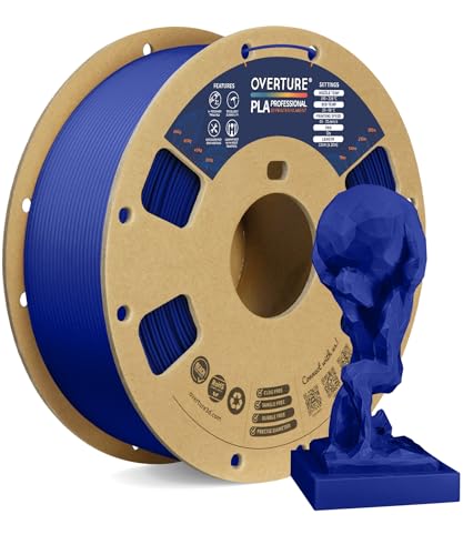 OVERTURE PLA Plus (PLA+) Filament 1.75mm, Stronger & More Durable, Professional Toughness 3D Printer Filament, 1kg (2.2lbs), Cardboard Spool, High Precision +/- 0.02mm (Dark Blue)