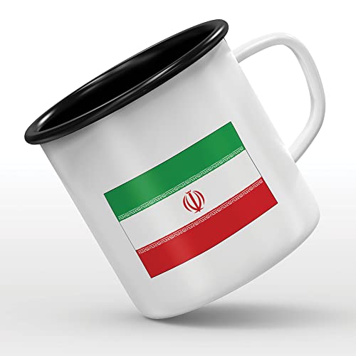 Mygoodprice MUG tasse émaillée au motif Drapeau Iran