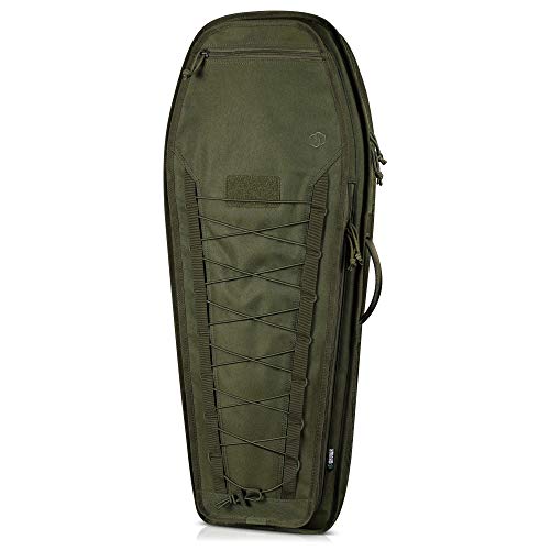 Savior Equipment The Coffin T.G.B Tactical Gun Bag Soft Case Carrier Shoulder Sling Pack Padded Bug-Out Bag, Low Profile, MOLLE Panel, Hook-N-Loop Webbing, 34 Inch Olive Drab Green