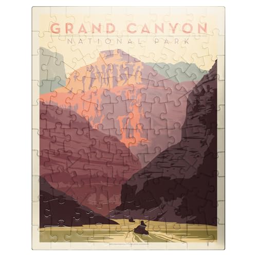 MyPuzzle Grand Canyon Kayak Vintage 100-Piece Jigsaw Puzzle